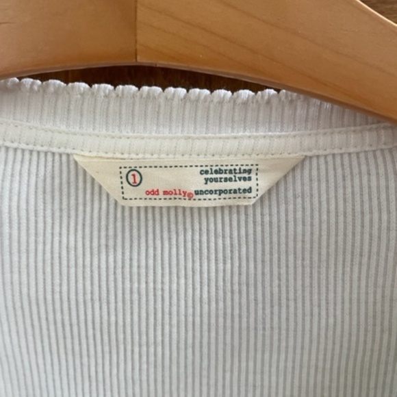 Odd Molly Long Sleeve Top-White-Sz 1 NWOT - Picture 3 of 8